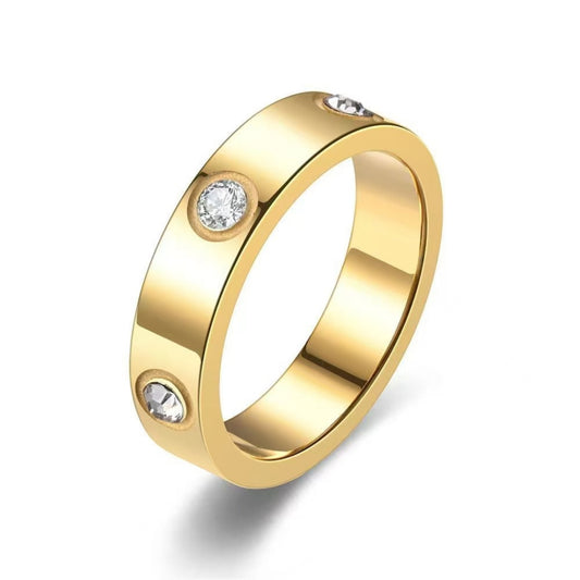 18K gold plated titanium steel couple rings main picture, minimalist INS style for lovers
