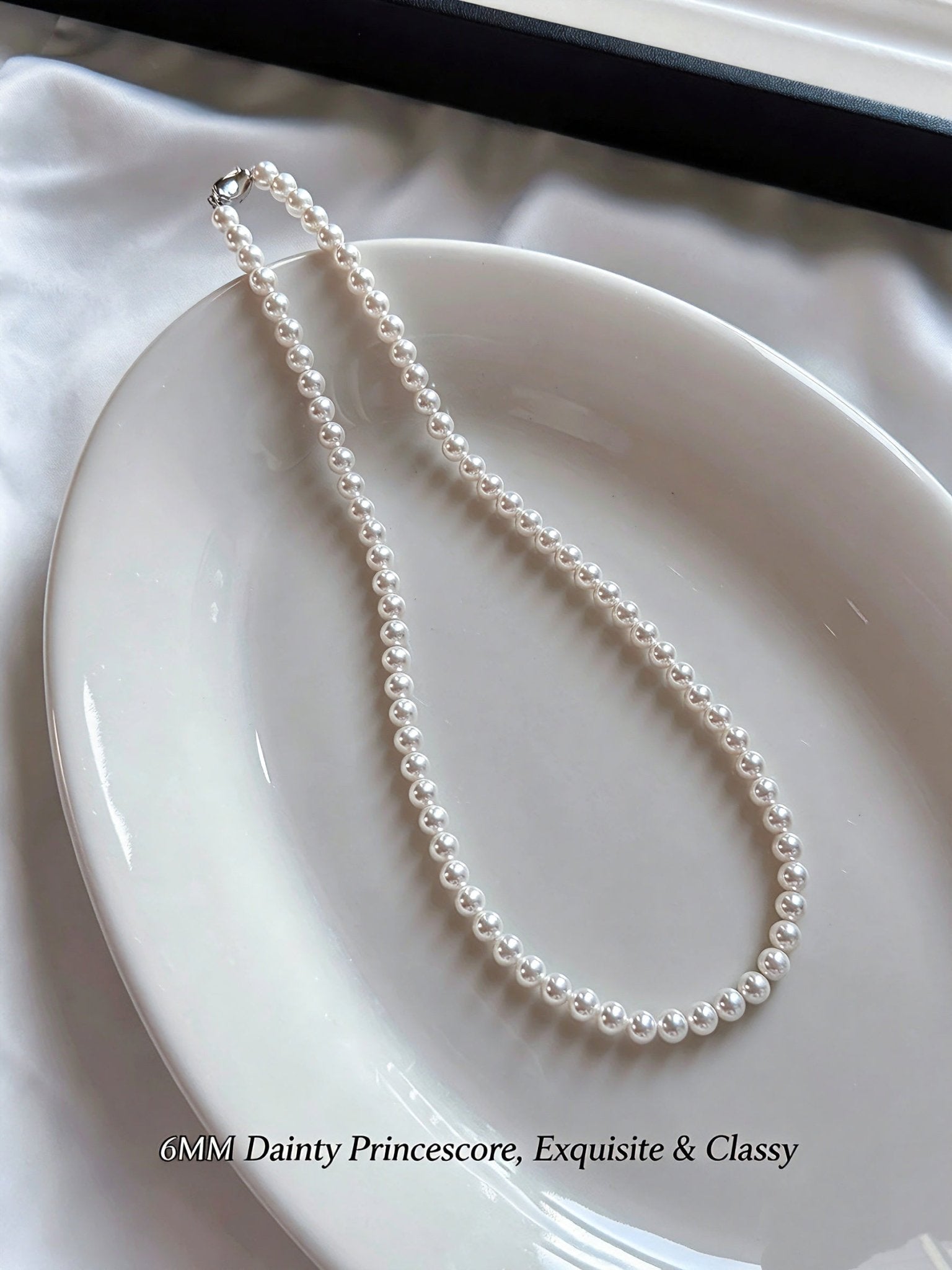 6mm Dainty Shell Pearl Necklace Princesscore Exquisite & Classy Imitation Pearl Choker for Women