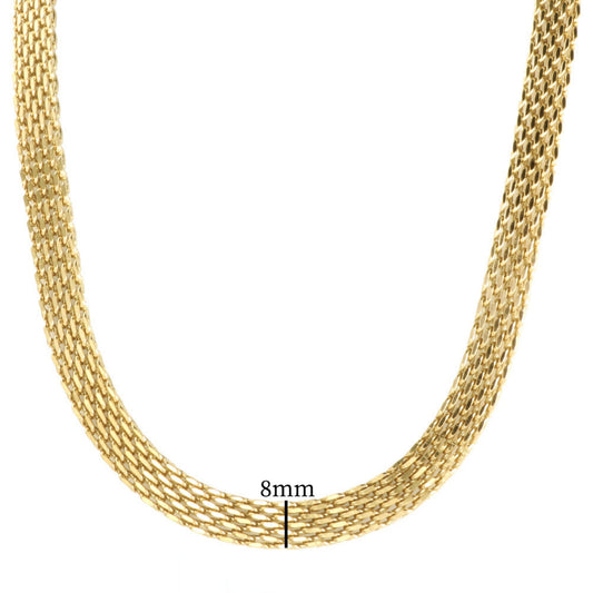 Dainty gold plated woven mesh chain bracelet main picture, titanium steel light luxury jewelry for women