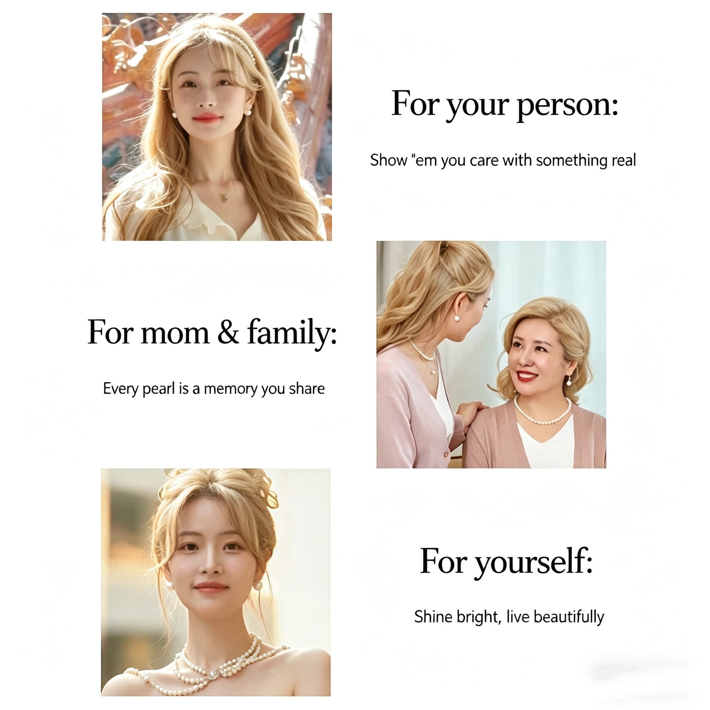 Pearl necklace set gift ideas for mom, partner, best friend, or yourself
