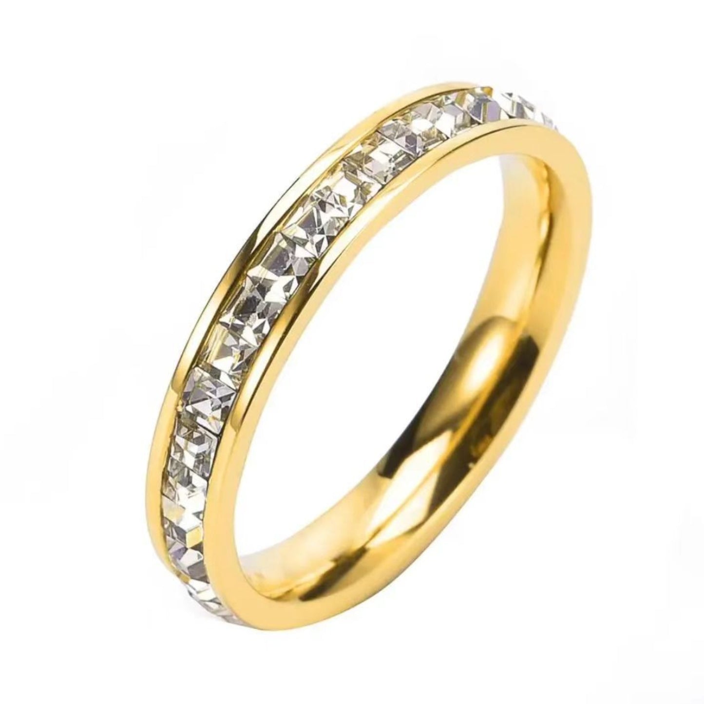 Silver titanium steel starry diamond ring, minimalist everyday jewelry for women